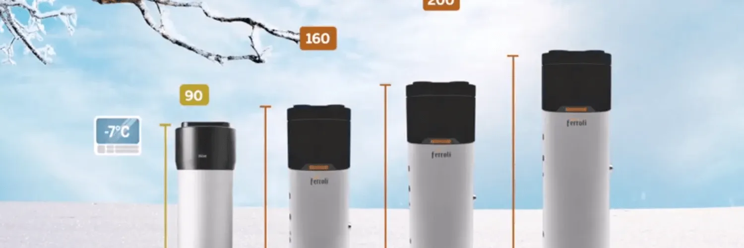 Bombas de calor aerotérmicas de Ferroli de elevado rendimiento y fiabilidad.