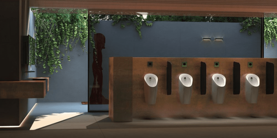 Baños públicos con grifos inteligentes que  autogeneran su propia electricidad de Geberit