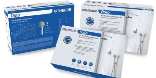 Kit de ducha empotrado de la serie Oslo Baño: una de las novedades de Genebre