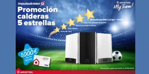Nueva promoción Calderas 5 Estrellas de Ariston MY TEAM con premios para instaladores