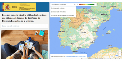 Geoportal EdificiosEficientes: información sobre los certificados energéticos de los edificios