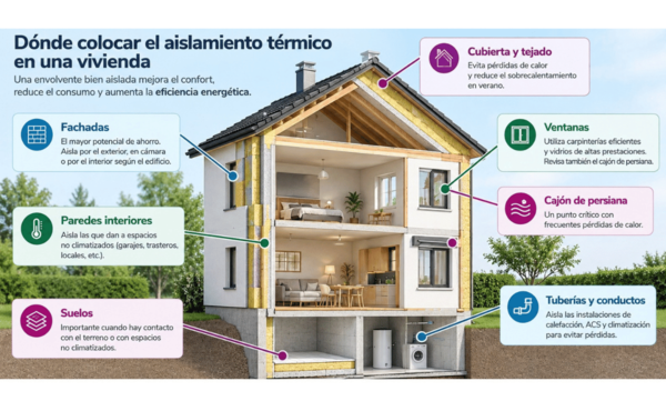 donde colocar aislamiento termico en viviendas