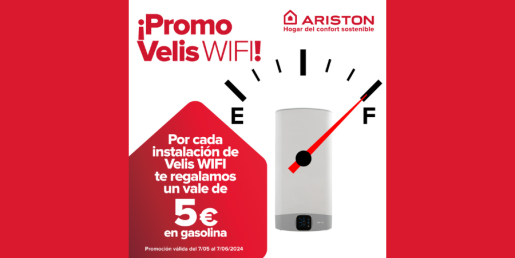 Vales de gasolina por la instalación de VELIS WIFI de Ariston