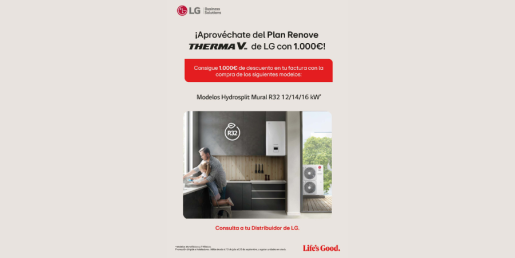 LG ofrece 1.000 euros de descuento en THERMA V para instaladores