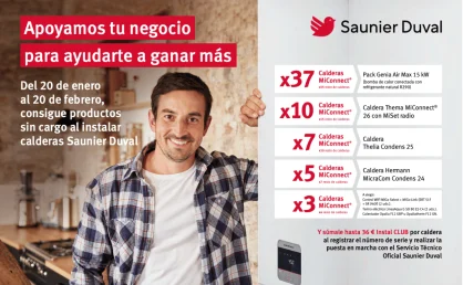 Saunier Duval premia a los instaladores con productos sin coste