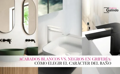 La grifería LuxCover® de Galindo marca estilo con acabados en blanco o negro