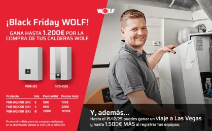 Black Friday WOLF: hasta 1.200 € para instaladores por calderas