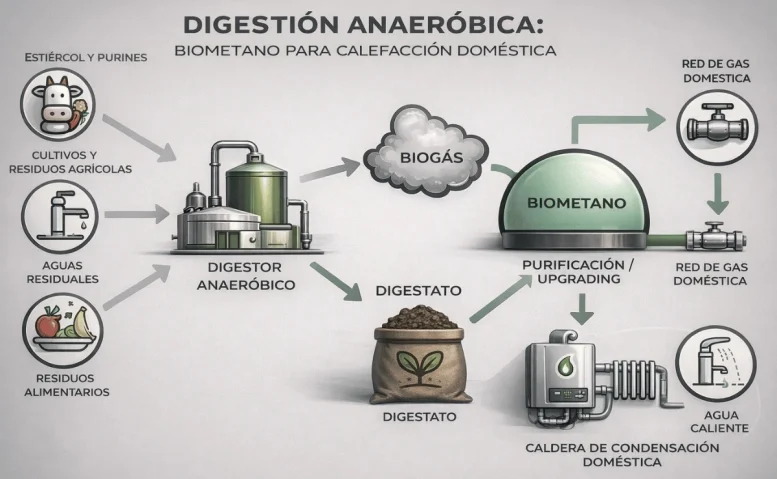biometano para calefaccion domestica proceso obtencion