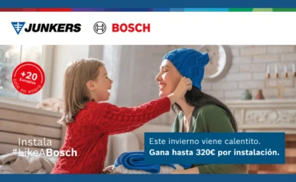 Junkers Bosch premia a los instaladores con hasta 320 € por calderas y bombas de calor