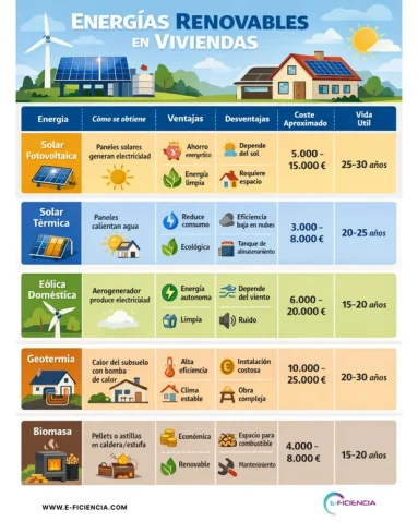 infografia energias renovables en viviendas