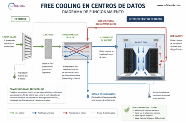 diagrama funcionamiento freecooling