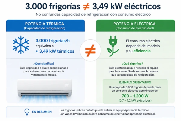 potencia termica vs potencia electrica aire acondicionado