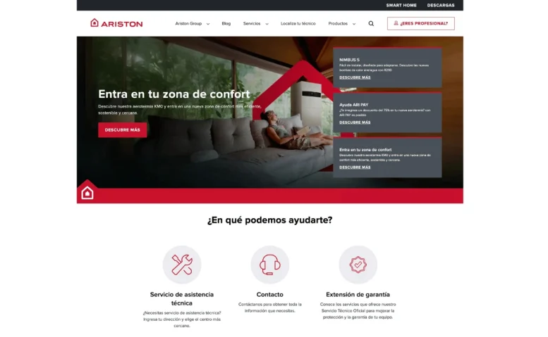 ariston nueva web españa