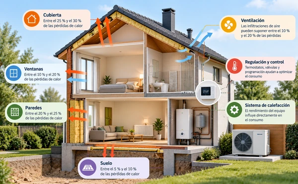 infografia factores ahorro energetico calefaccion